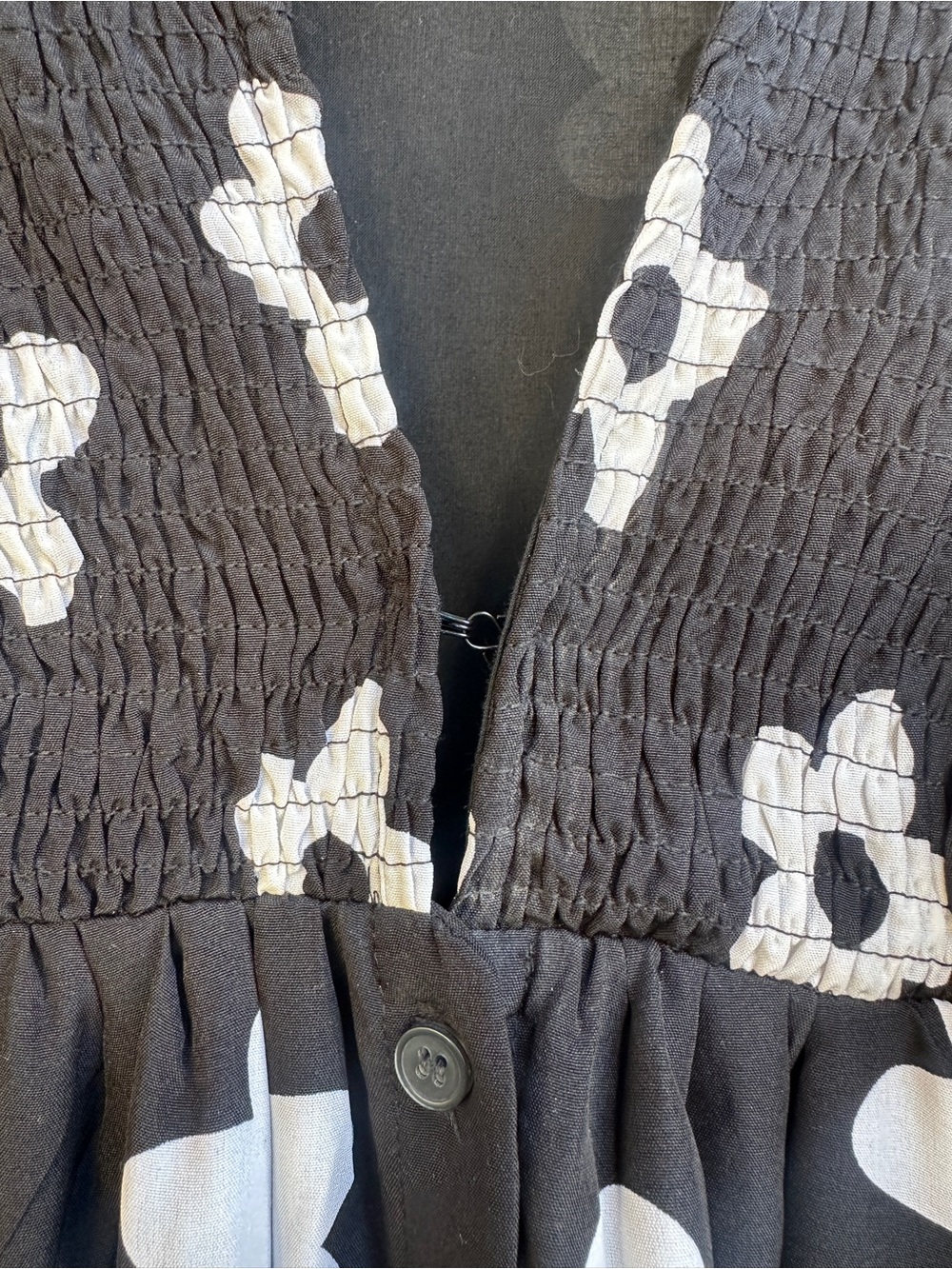 Anthropologie (Anniewear Los Angeles) Black Dress with White Floral Pattern, L - Picture 8 of 8